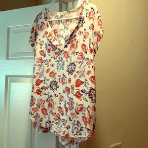 Kenar blue and red floral blouse
